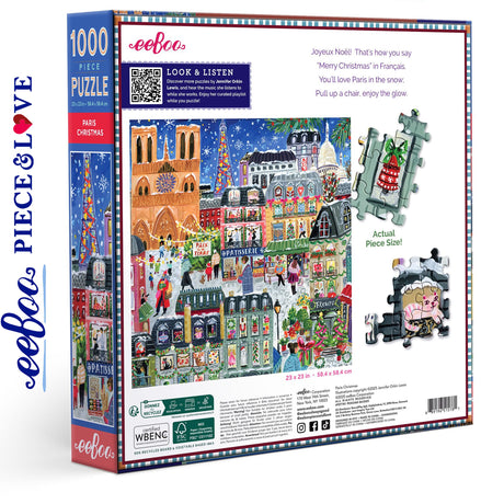 Paris Christmas 1000 pc Puzzle | eeBoo |PZT781
