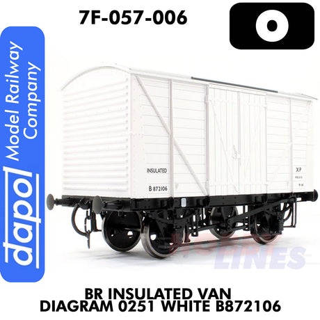 BR Insulated Van Diagaram 0251 White B872106  | Dapol | 7F-057-006