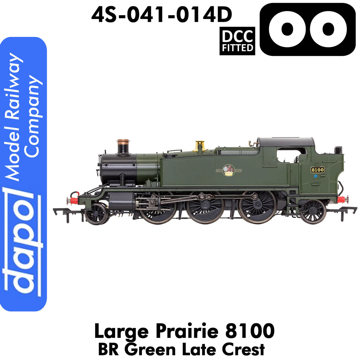 LARGE PRAIRIE 8100 BR Late Crest Steam Locomotive DCC Fitted | Dapol | 4S-041-014D