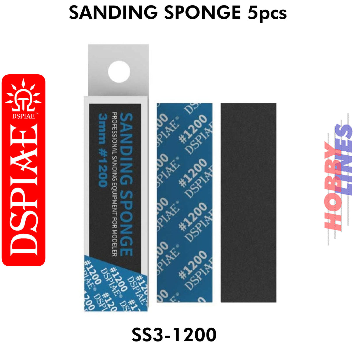 SS3-1200 3mm #1200 Sanding Sponge - 5pcs  -1200 grit  | DSPIAE | DS031