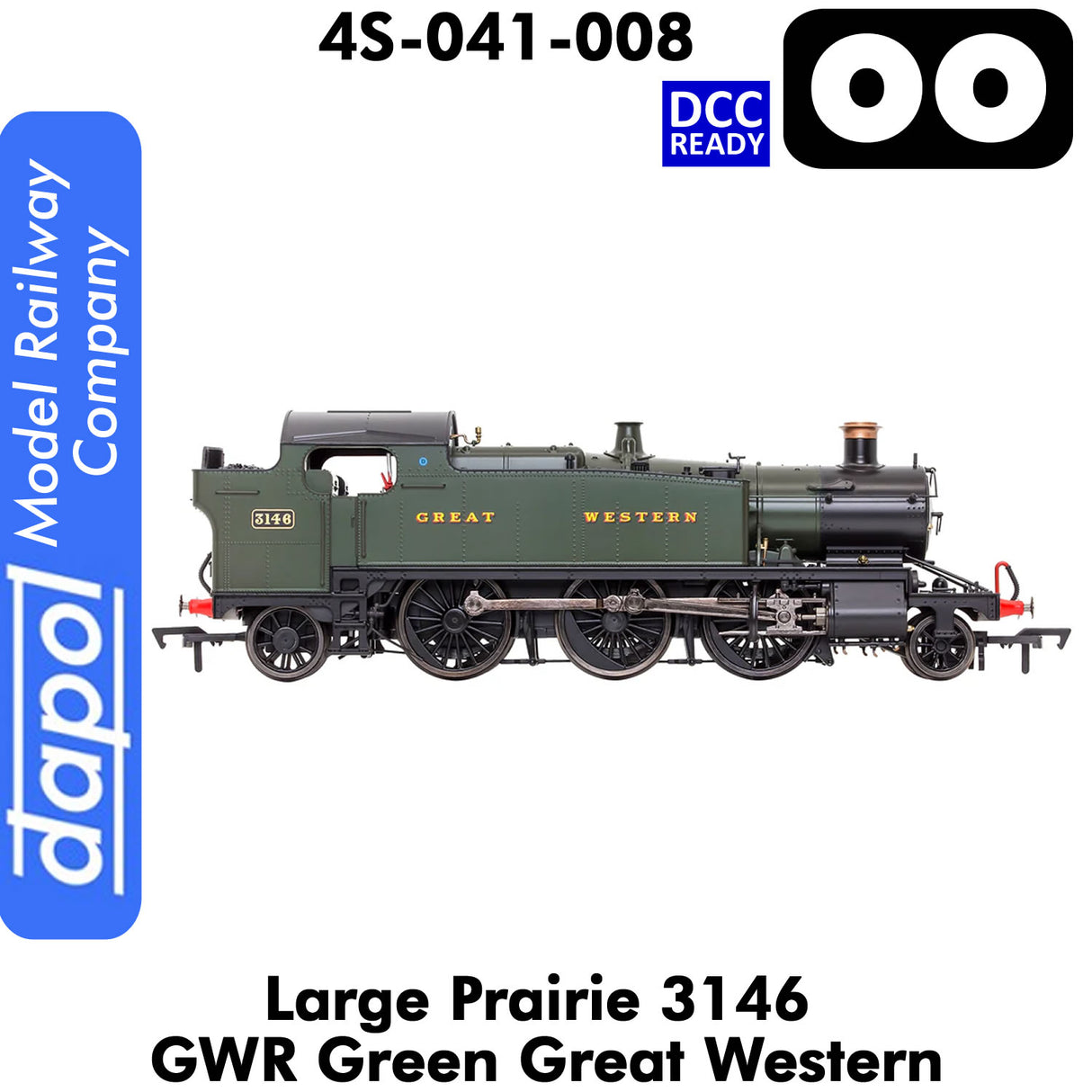 LARGE PRAIRIE 3146 GWR DCC Ready Steam Locomotive | Dapol |  4S-041-008