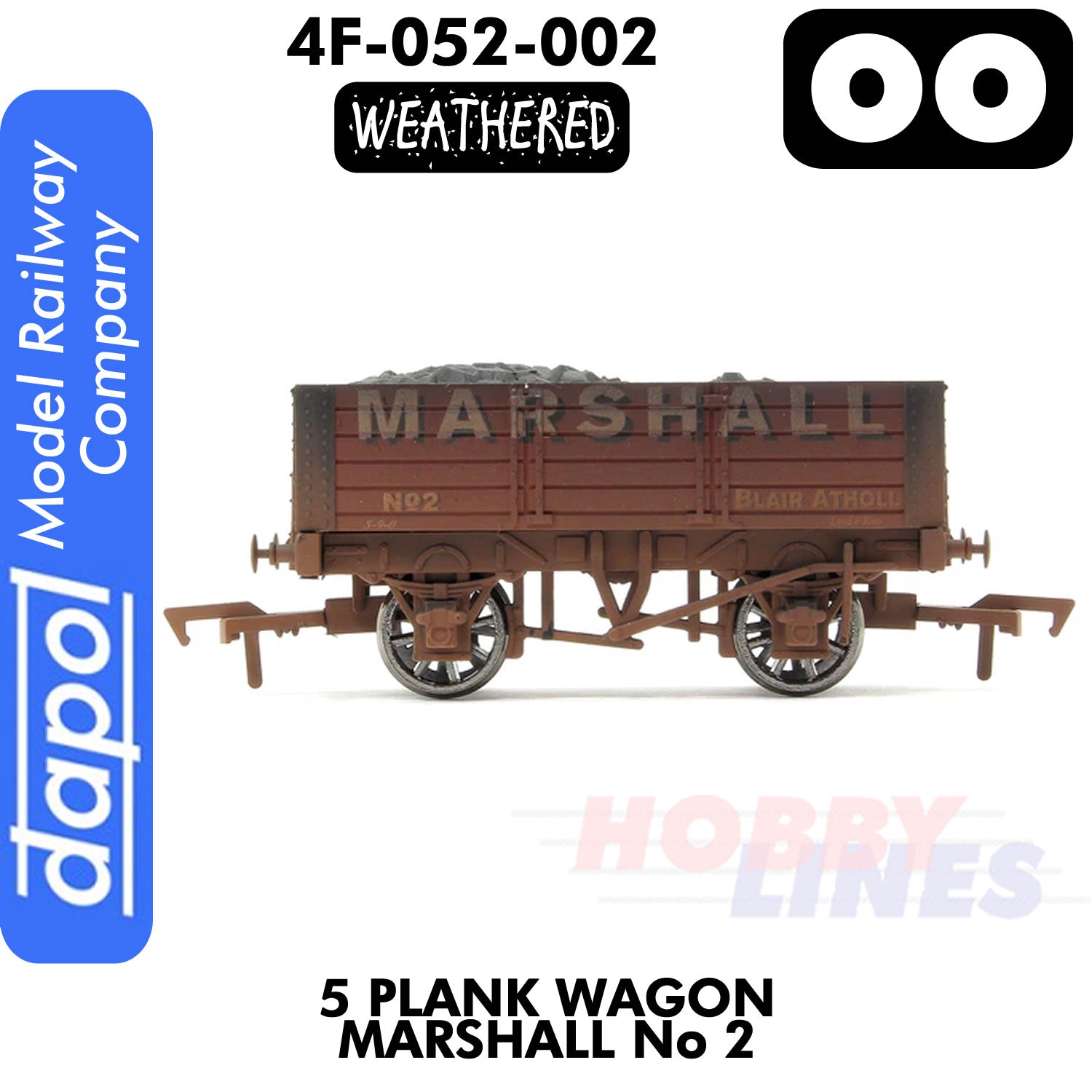 5 Plank Wagon Marshall No 2 - Weathered |  Dapol | 4F-052-002