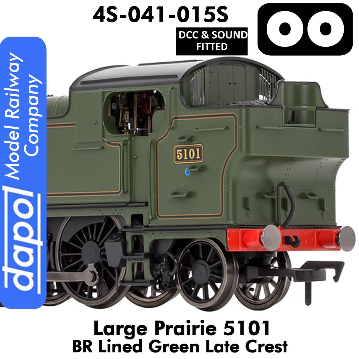 LARGE PRAIRIE 5101 BR Late Crest Steam Locomotive DCC & Sound | Dapol | 4S-041-015S