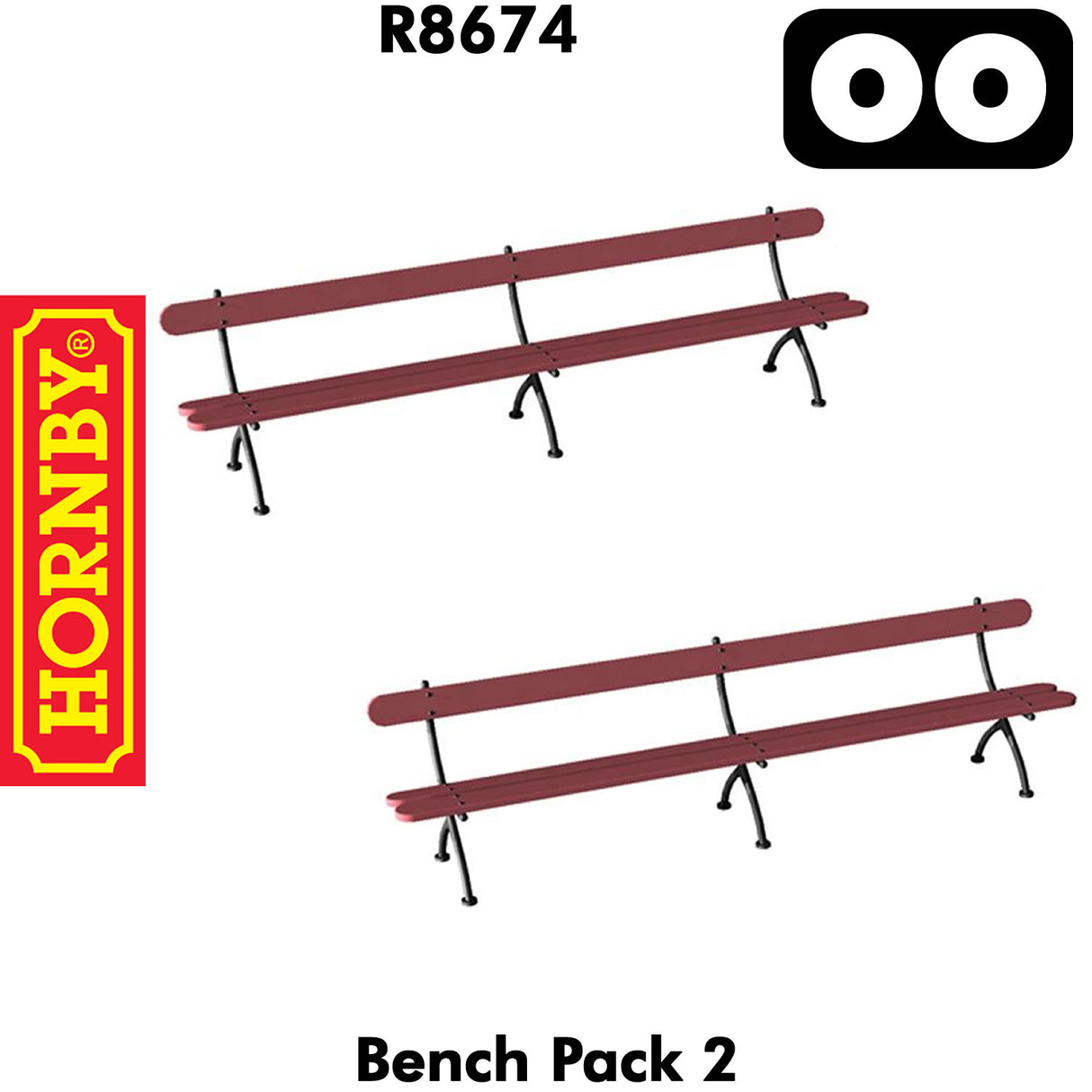 OO Gauge Bench Pack 2 Wood & Iron - 1:76 Scale | Hornby | R8764