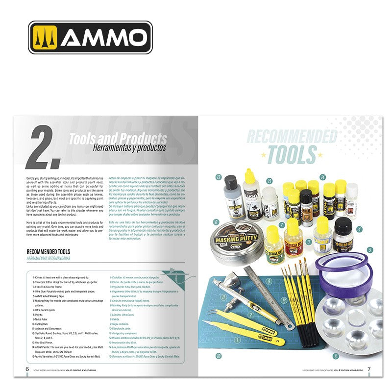 Scale Modeling for Beginners Vol. 2: Paint & Weathering (Bilingual) | Ammo by Mig Jimenez | MIG6301