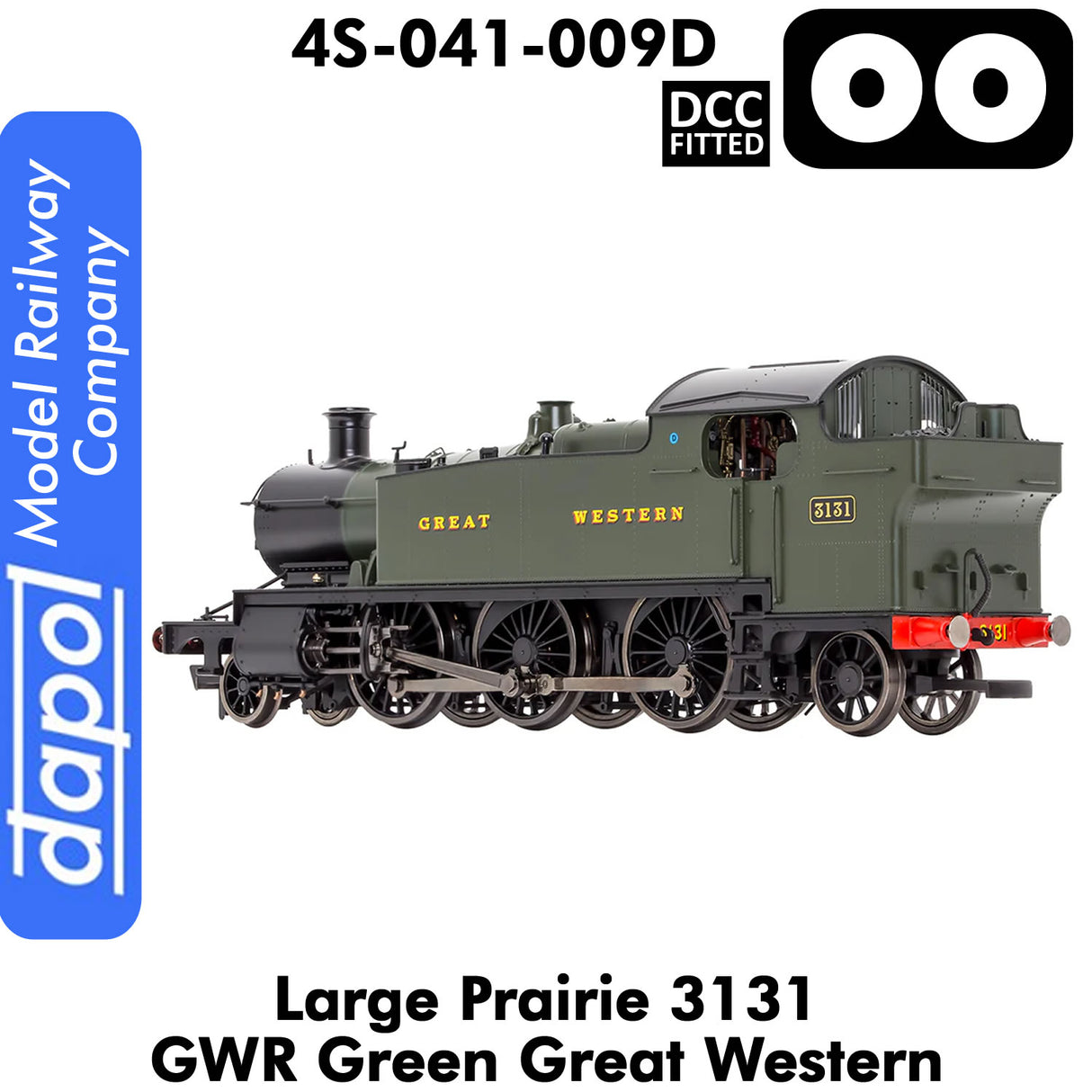 LARGE PRAIRIE 3131 GWR DCC Fitted Steam Locomotive | Dapol  | 4S-041-009D