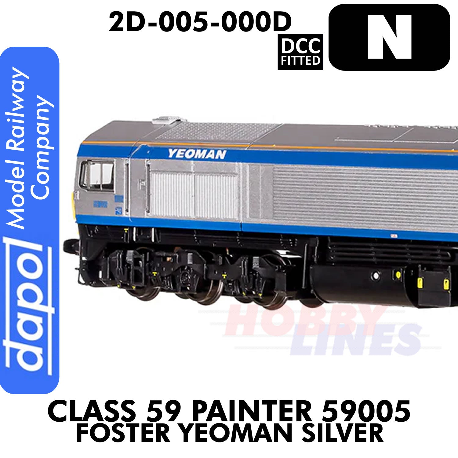Class 59 Painter 59005 Foster Yeoman Silver - DCC Fitted | Dapol |2D-005-000D