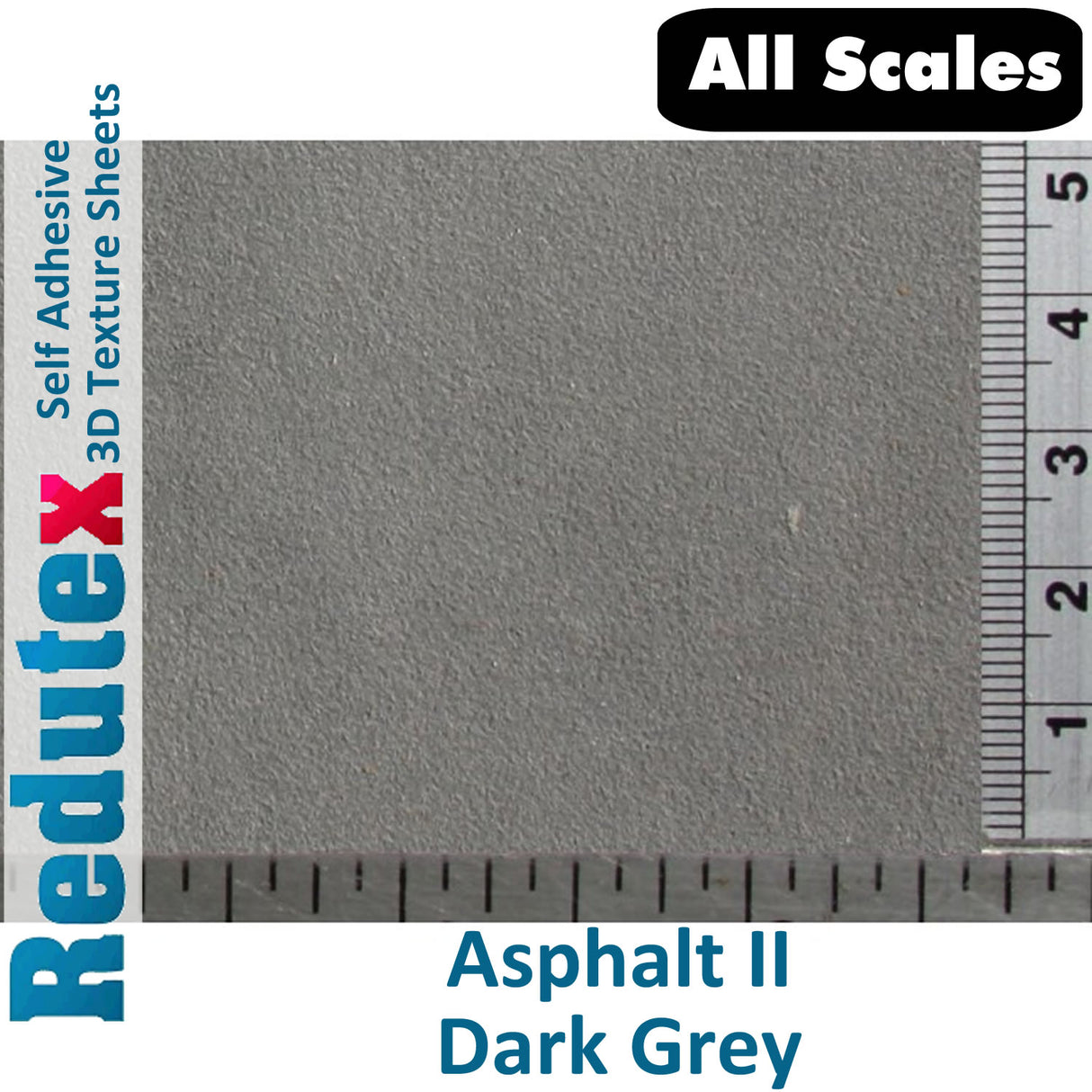 Redutex ASPHALT II Dk Grey STANDARD ALL SCALES 3D Self Adhesive Texture Sheet