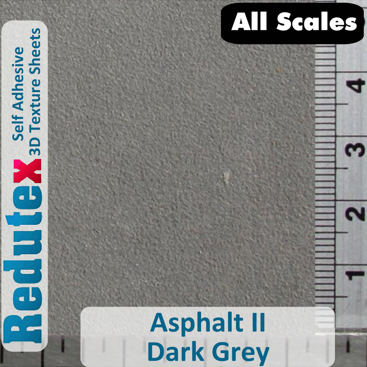 Redutex ASPHALT II Black ALL SCALES 3D Self Adhesive Texture Sheet 002RV114