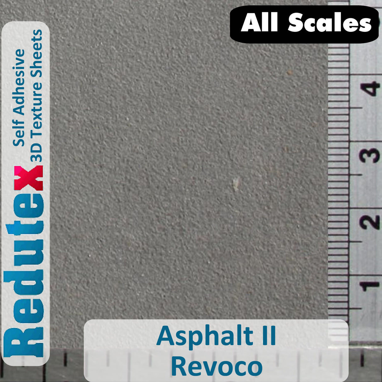 Redutex ASPHALT II Black ALL SCALES 3D Self Adhesive Texture Sheet 002RV214