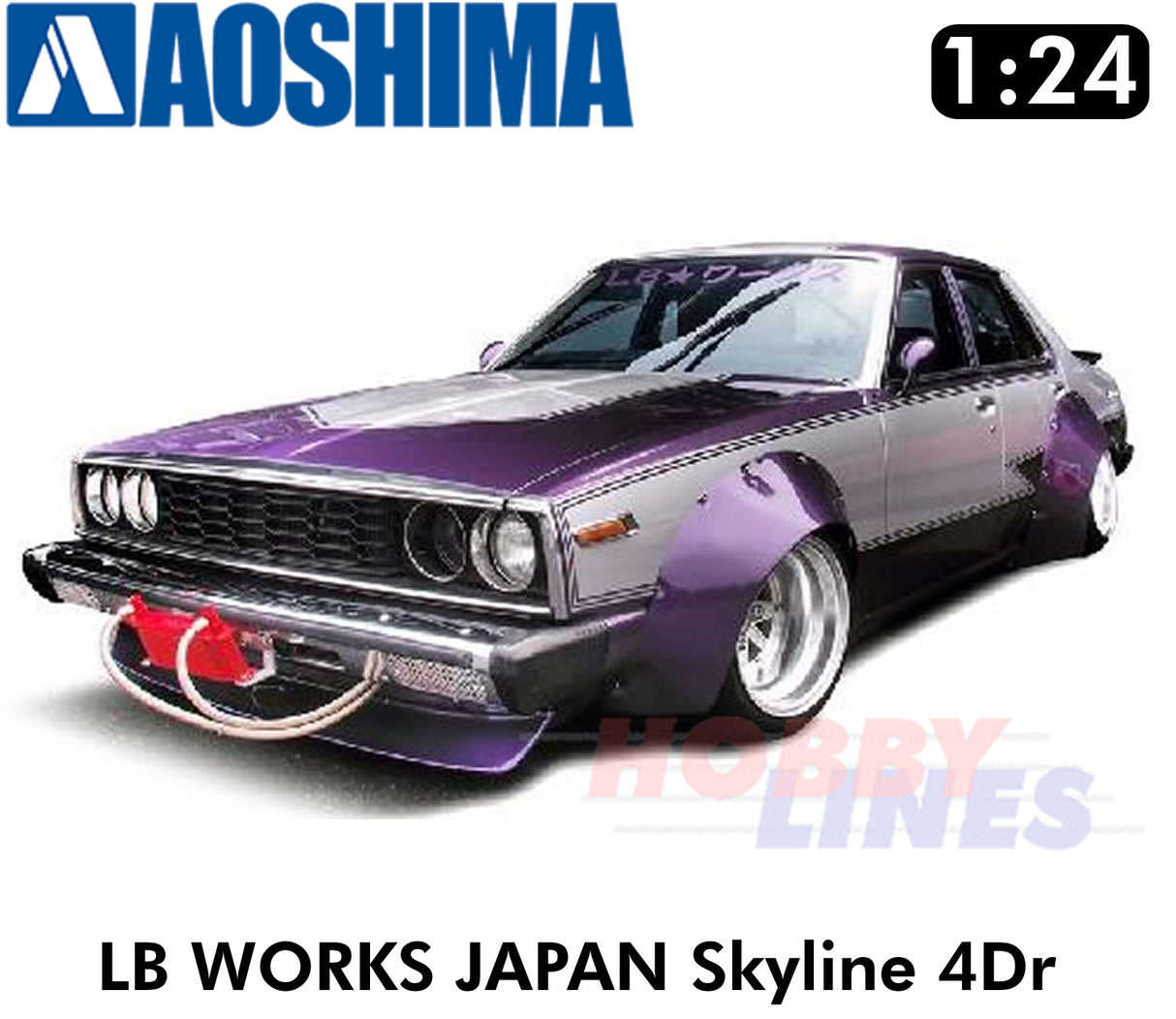 Nissan Skyline 4dr LB Works Libertywalk Custom 1:24 model kit Aoshima 00980