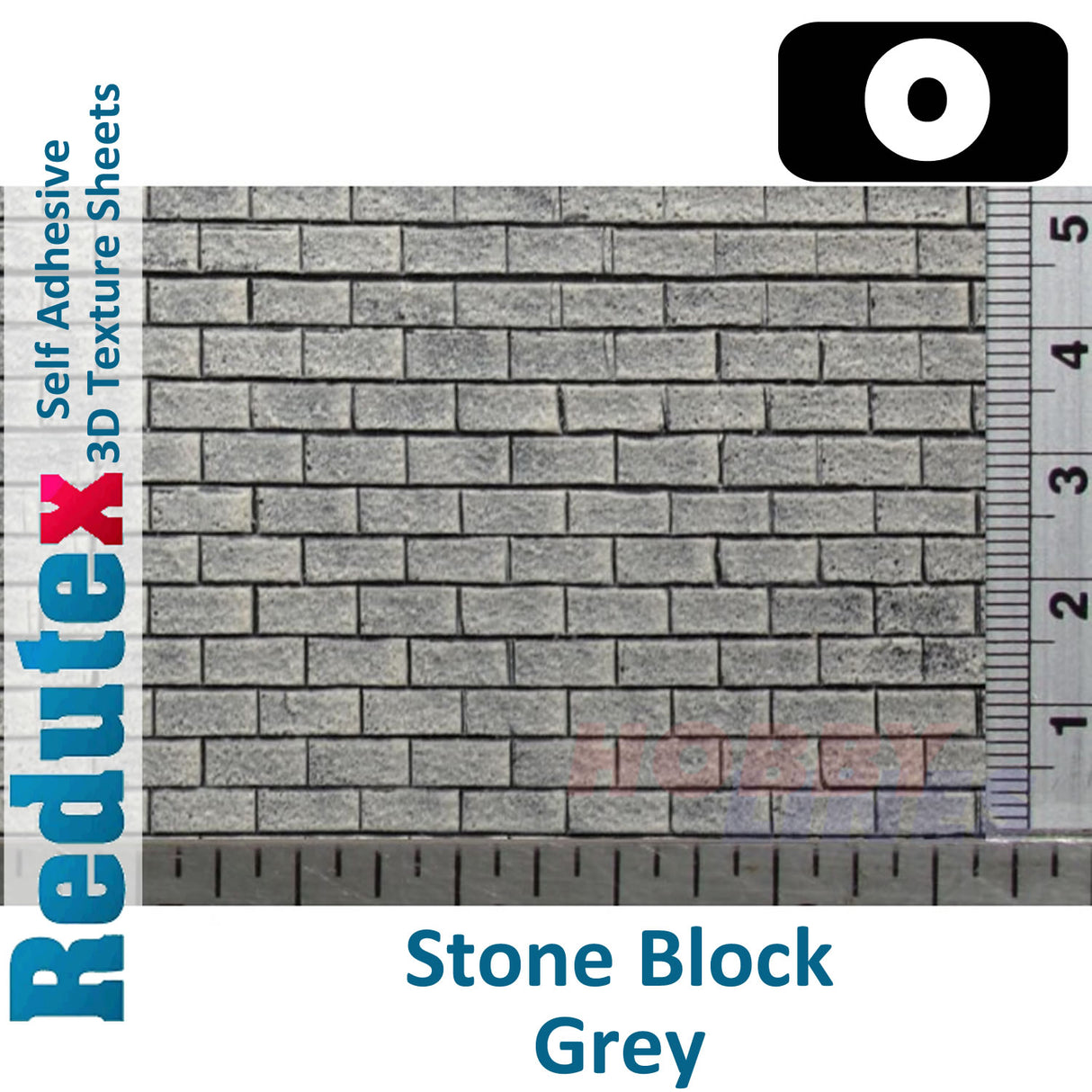 Redutex STONE BLOCK Grey O/1:43 Self Adhesive 3D Texture Sheets 043BL112