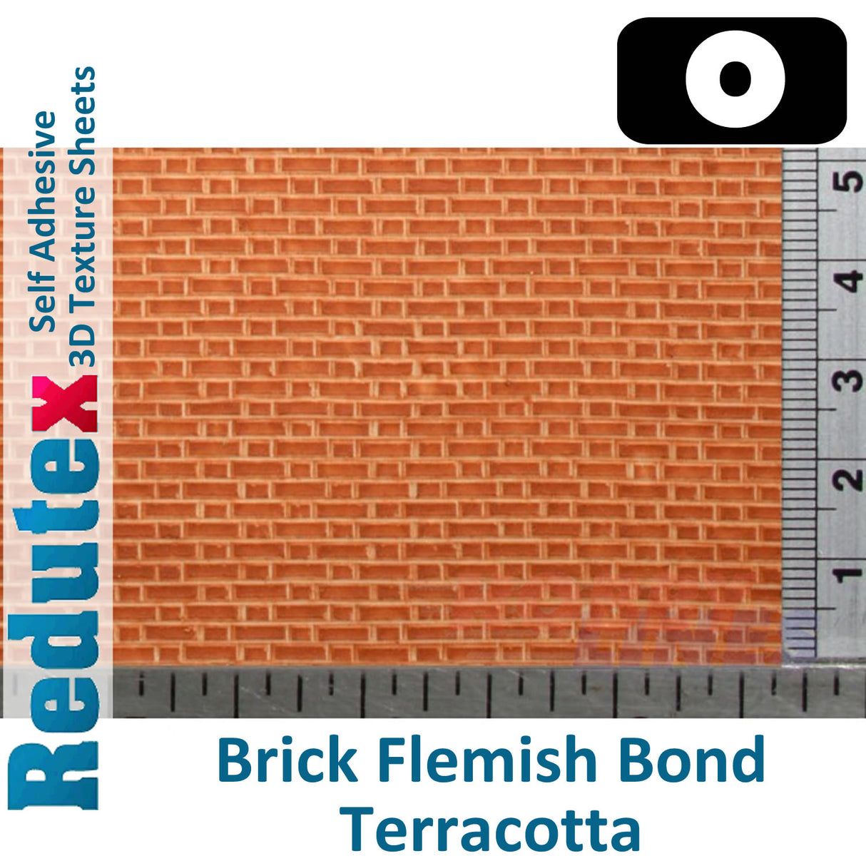 Redutex BRICK FLEMISH BOND O/1:43 Self Adhesive 3D Texture Sheets 043LD312