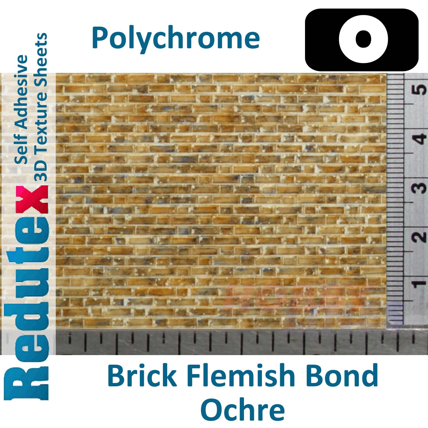 Redutex BRICK FLEMISH BOND Ochre Polychrome O/1:43 3D Texture Sheets 043LD321