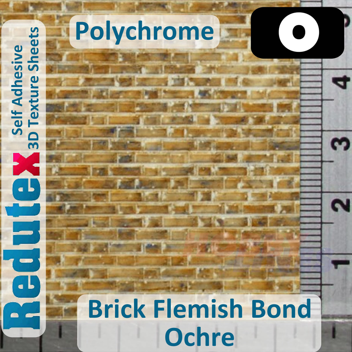 Redutex BRICK FLEMISH BOND Ochre Polychrome O/1:43 3D Texture Sheets 043LD321