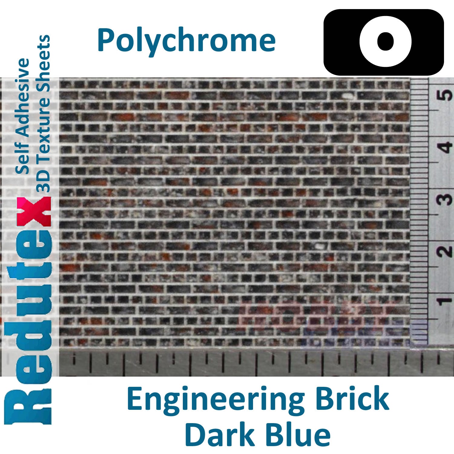 Redutex ENGINEERING BRICK Dark Blue Polychrome O/1:43 3D Texture Sheets 043LD824
