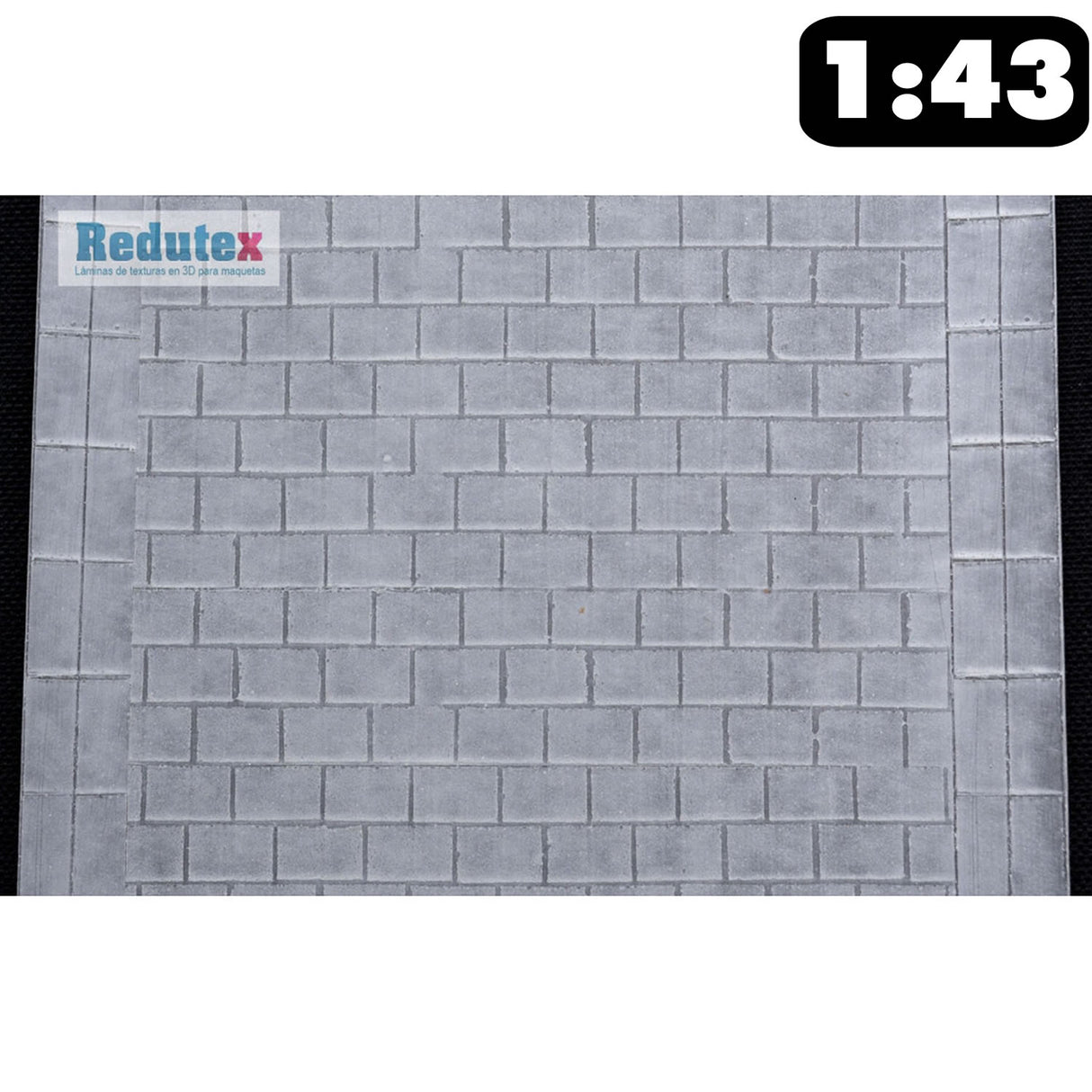 Redutex PLATFORM OF TRAIN Grey O 1:43 Self Adhesive 3D Texture Sheets 043PA111