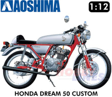 Load image into Gallery viewer, HONDA DREAM 50 CUSTOM Classic Motorcycle 1:12 model kit AOSHIMA 04507
