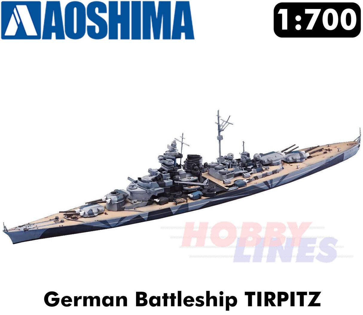 TIRPITZ Waterline Kit German Battleship 1:700 scale model ship kit AOSHIMA 04606