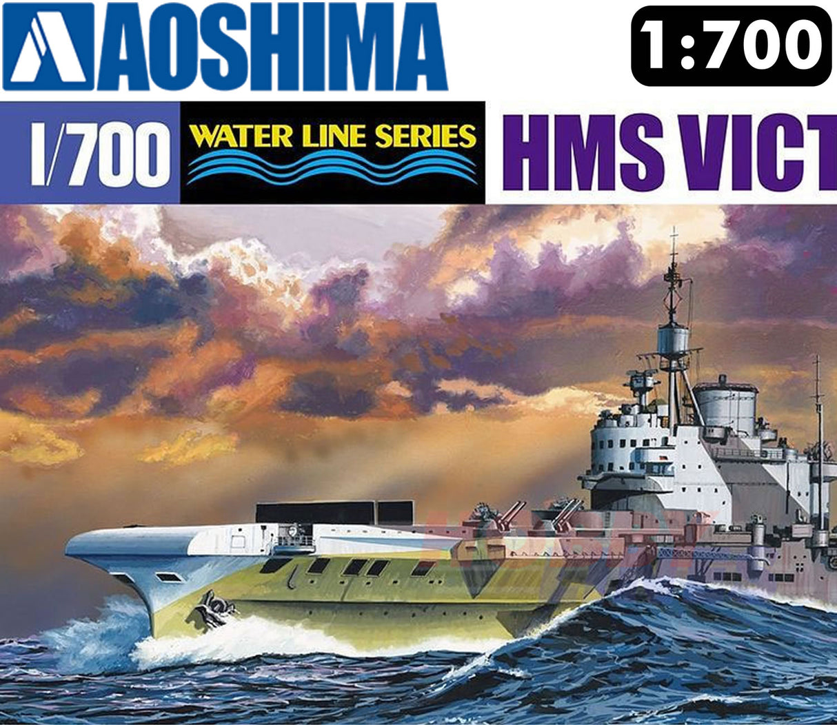 HMS Victorious Aircraft Carrier Waterline series 1:700 model kit AOSHIMA 05106