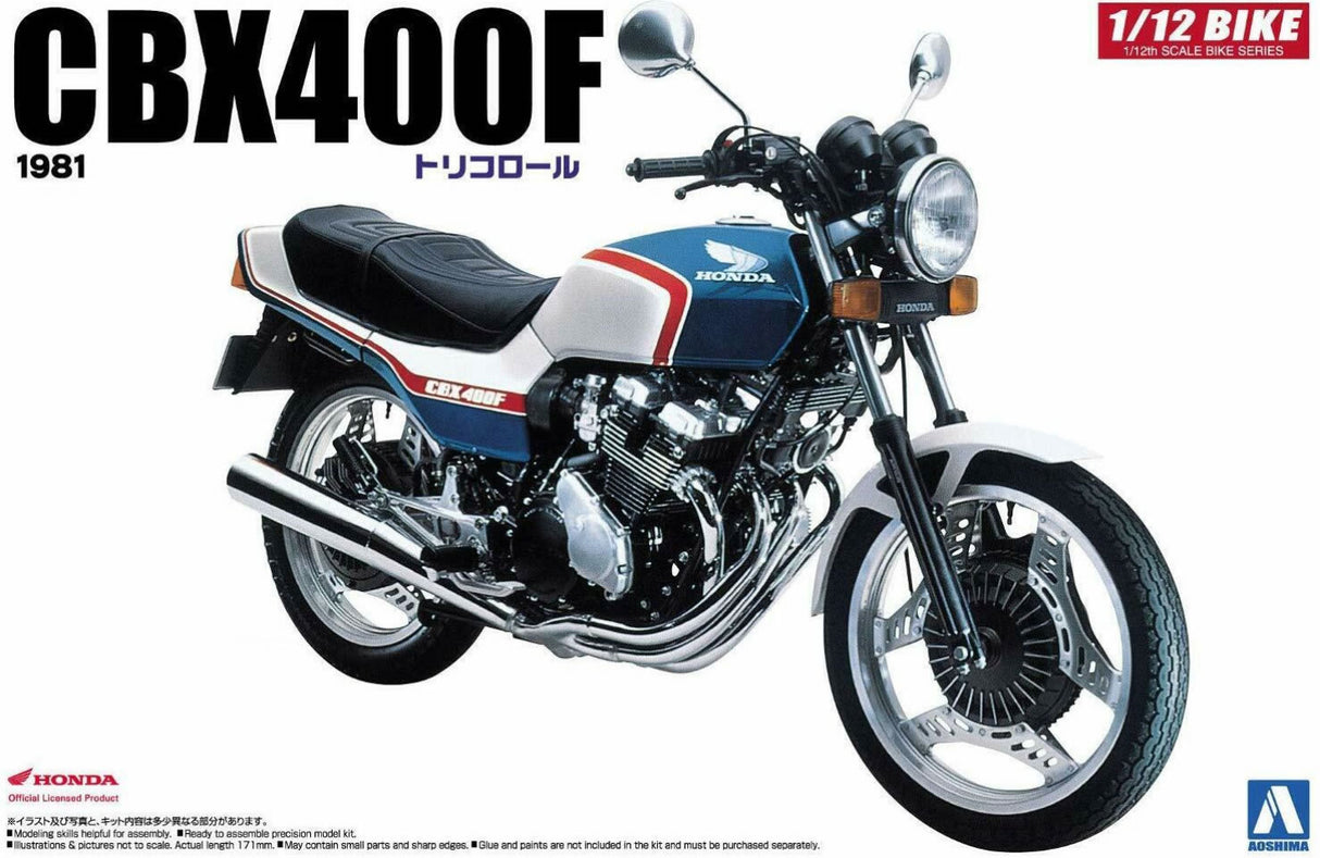 HONDA CBX400F Tri-Colour 1981 Classic Motorcycle 1:12 model kit AOSHIMA 05297