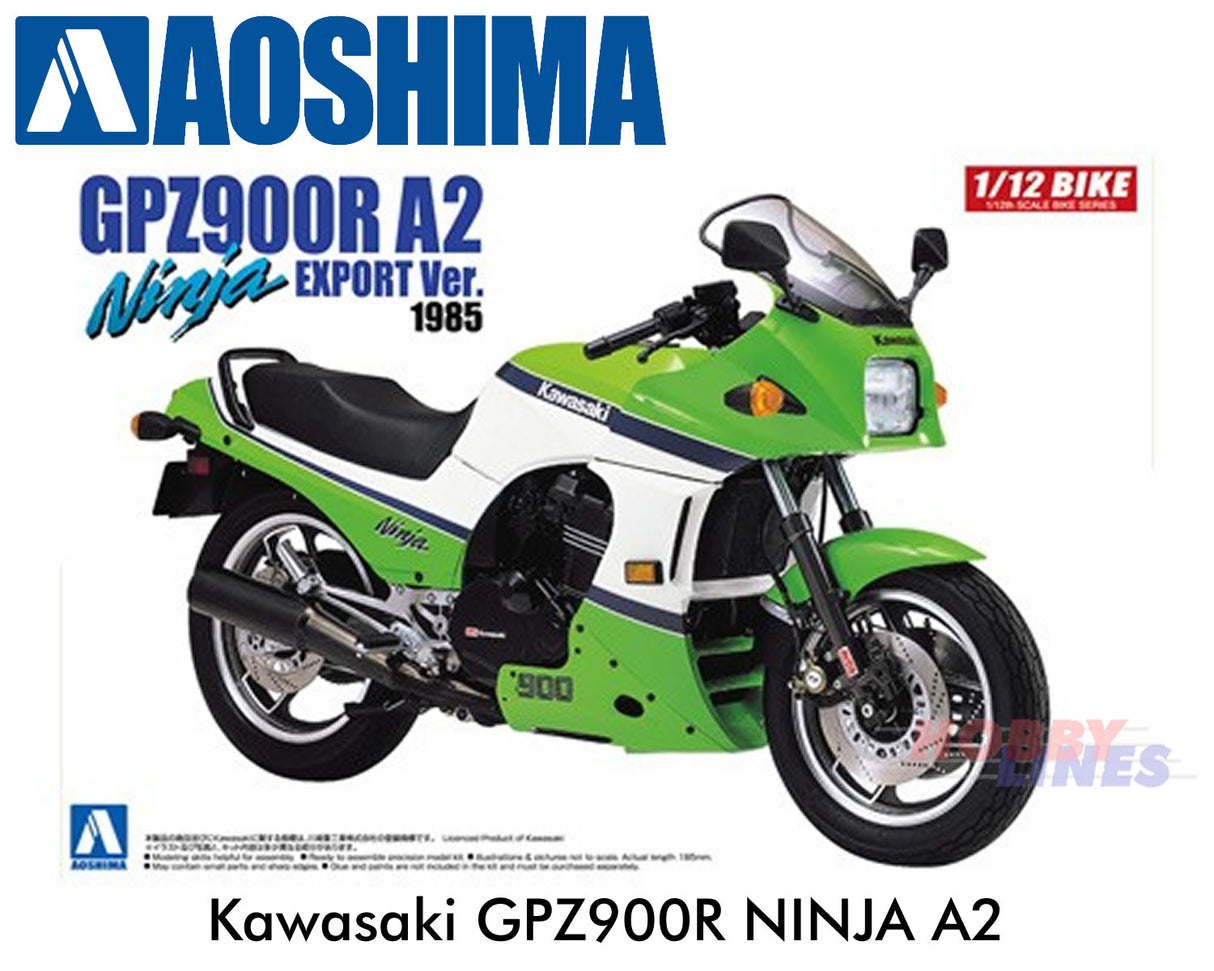 Kawasaki GPZ900R NINJA A2 Export Version 1985 motorcycle 1:12 kit Aoshima 05397