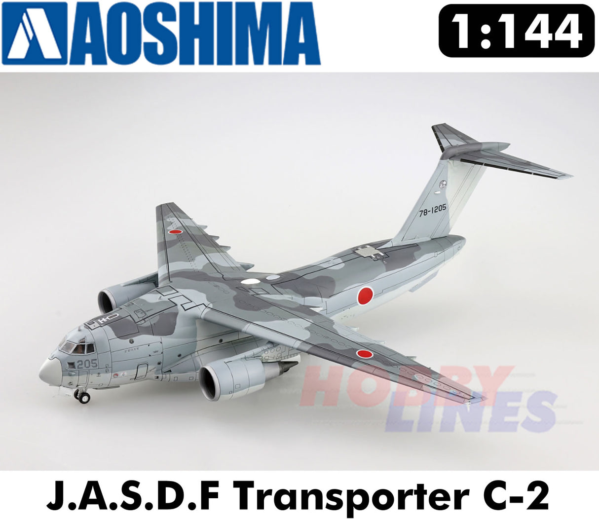 J.A.S.D.F TRANSPORTER C-2 AIRCRAFT Kawasaki 1;144 scale model kit Aoshima 055083
