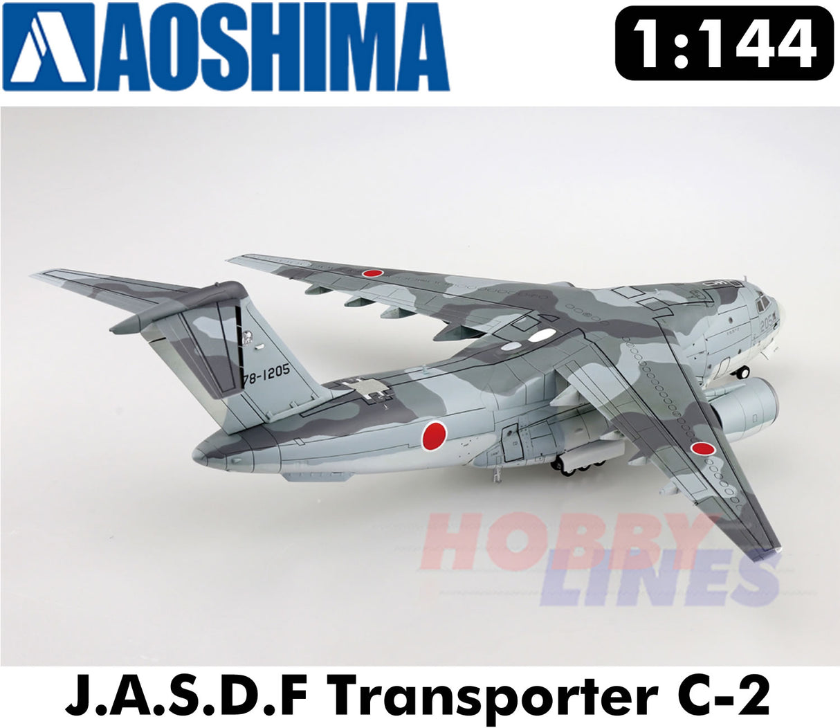 J.A.S.D.F TRANSPORTER C-2 AIRCRAFT Kawasaki 1;144 scale model kit Aoshima 055083