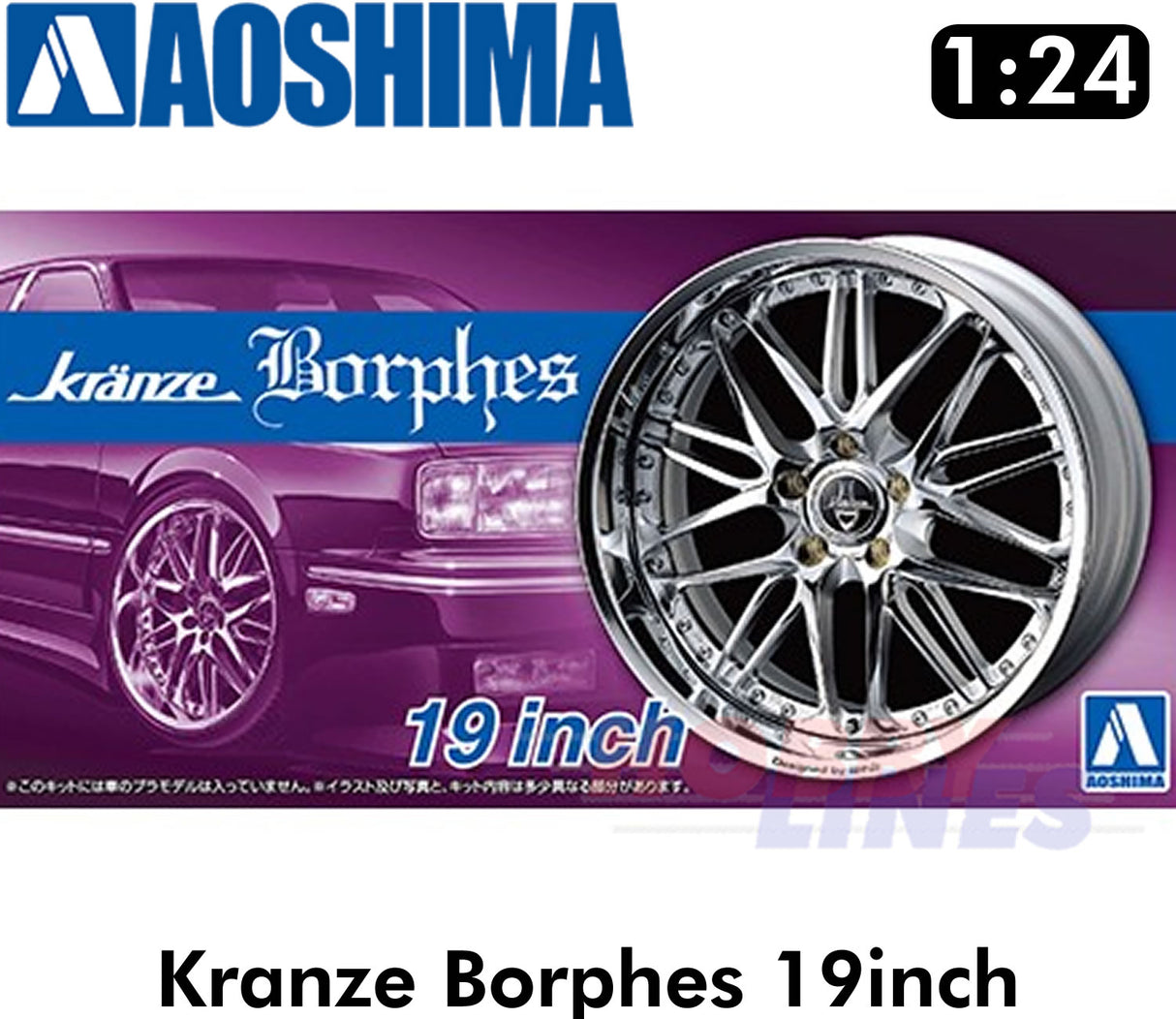 Kranze Borphes 19inch 1:24 WHEELS & TYRES Set of 4 AOSHIMA Tuned Parts 05528