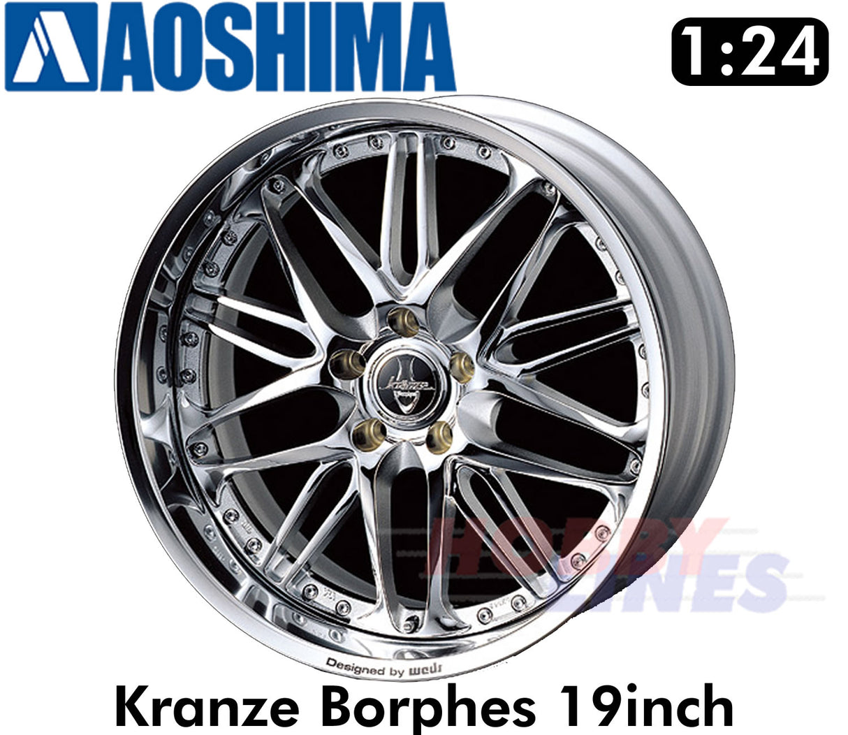 Kranze Borphes 19inch 1:24 WHEELS & TYRES Set of 4 AOSHIMA Tuned Parts 05528
