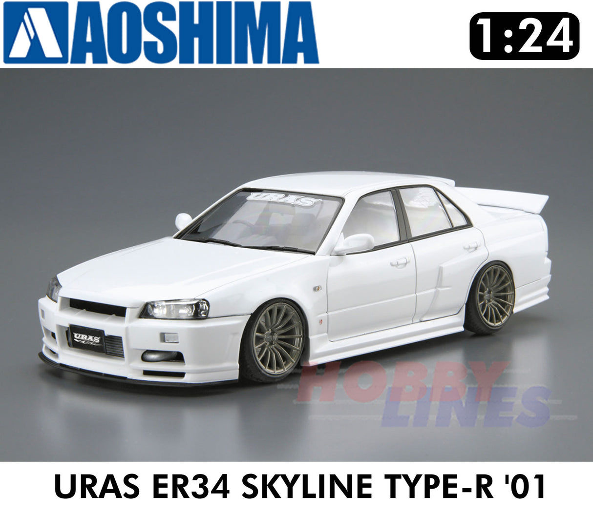 Nissan Skyline URAS ER34 Type-R 2001 1:24 scale model kit AOSHIMA 05534