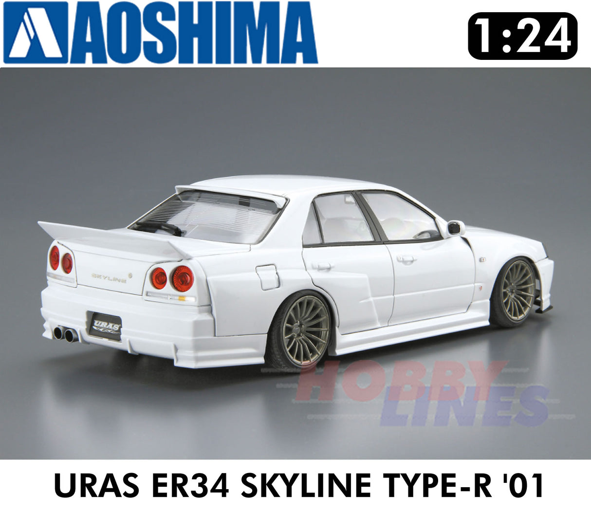Nissan Skyline URAS ER34 Type-R 2001 1:24 scale model kit AOSHIMA 05534