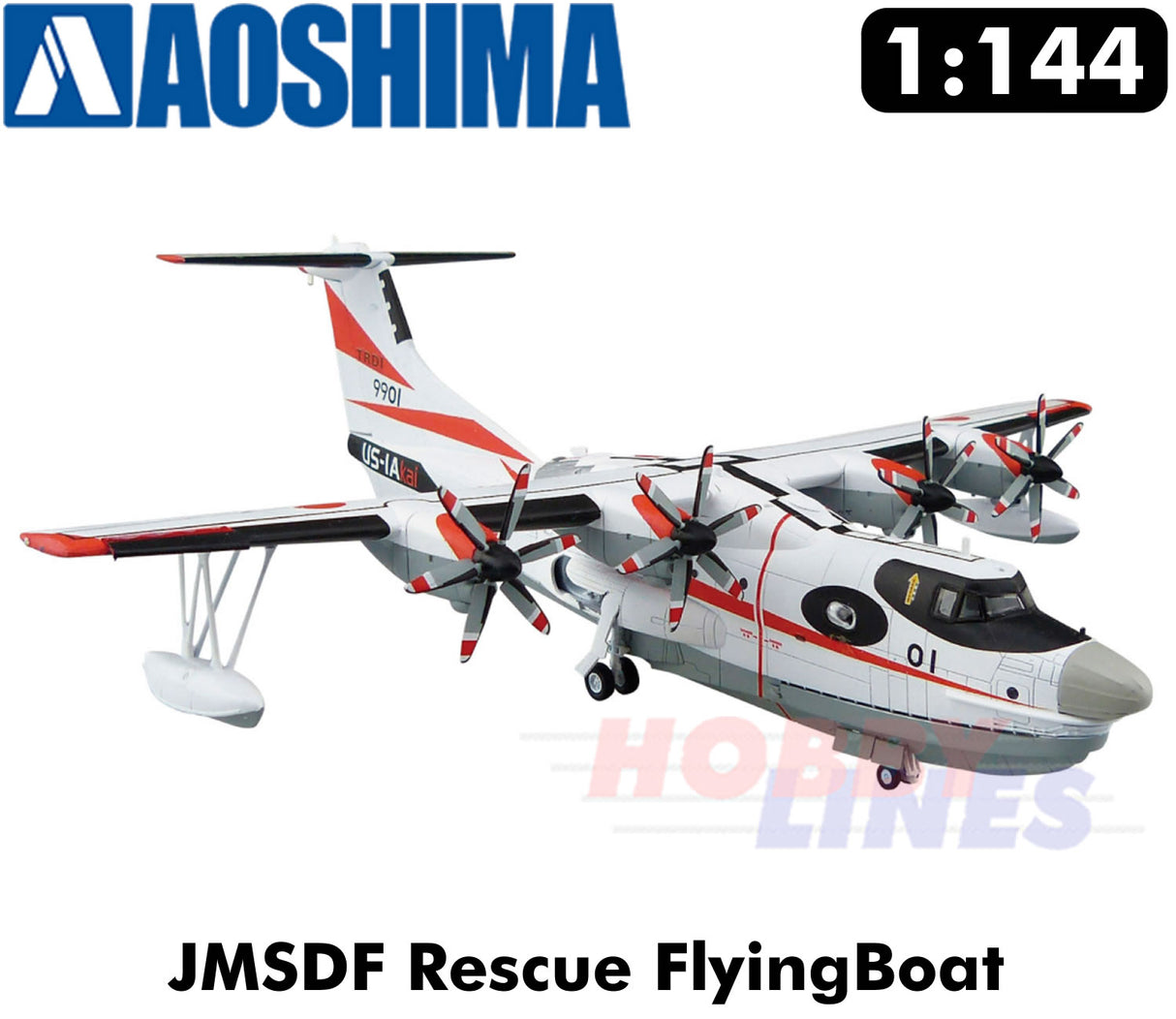 JMSDF Rescue FLYING BOAT US-2 Prototype 1:144 scale model kit Aoshima 05762