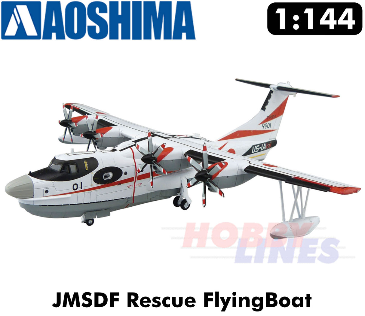 JMSDF Rescue FLYING BOAT US-2 Prototype 1:144 scale model kit Aoshima 05762