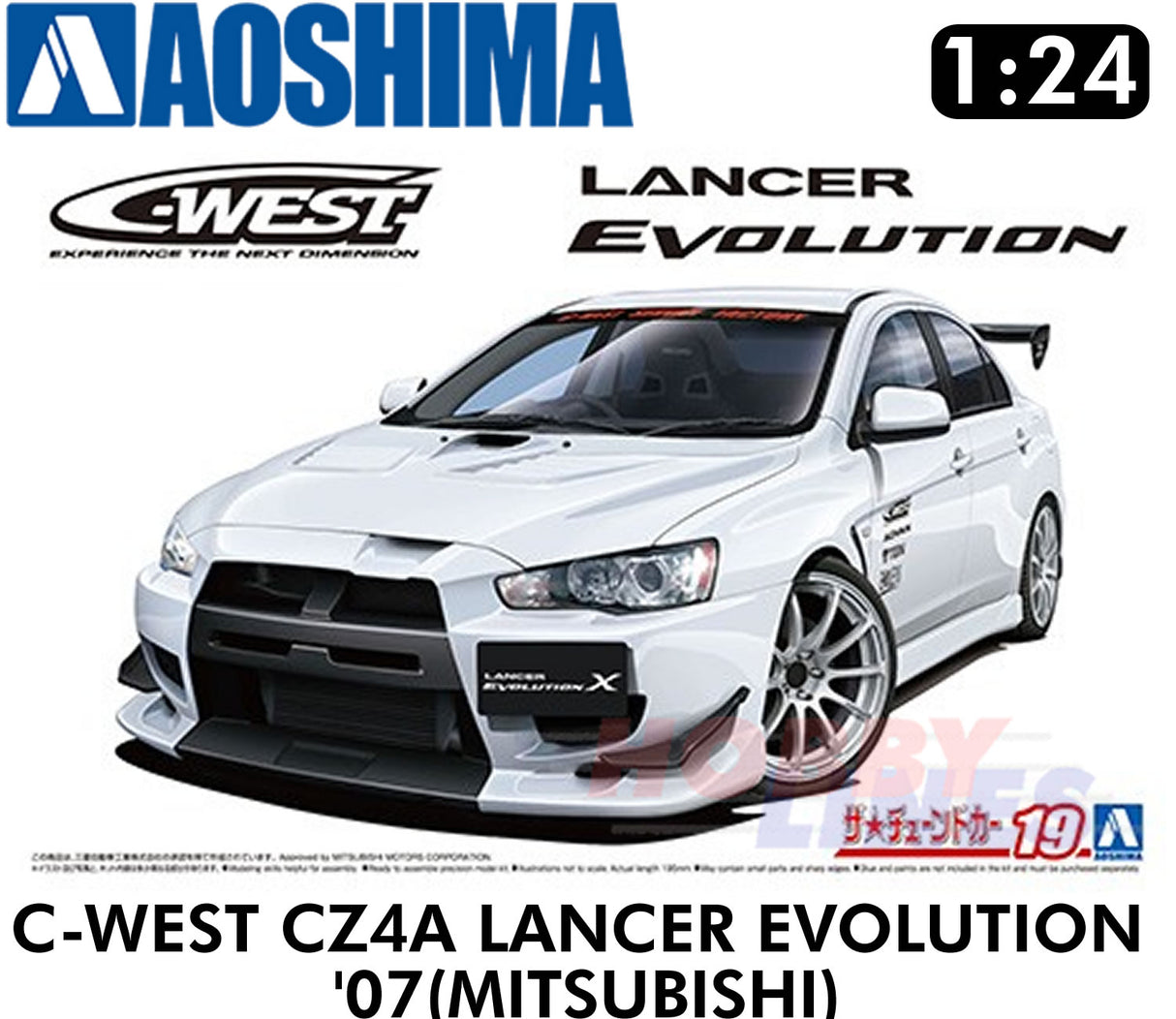 C-WEST CZ4A LANCER EVOLUTION X '07 MITSUBISHI 1:24 scale model kit Aoshima 05897
