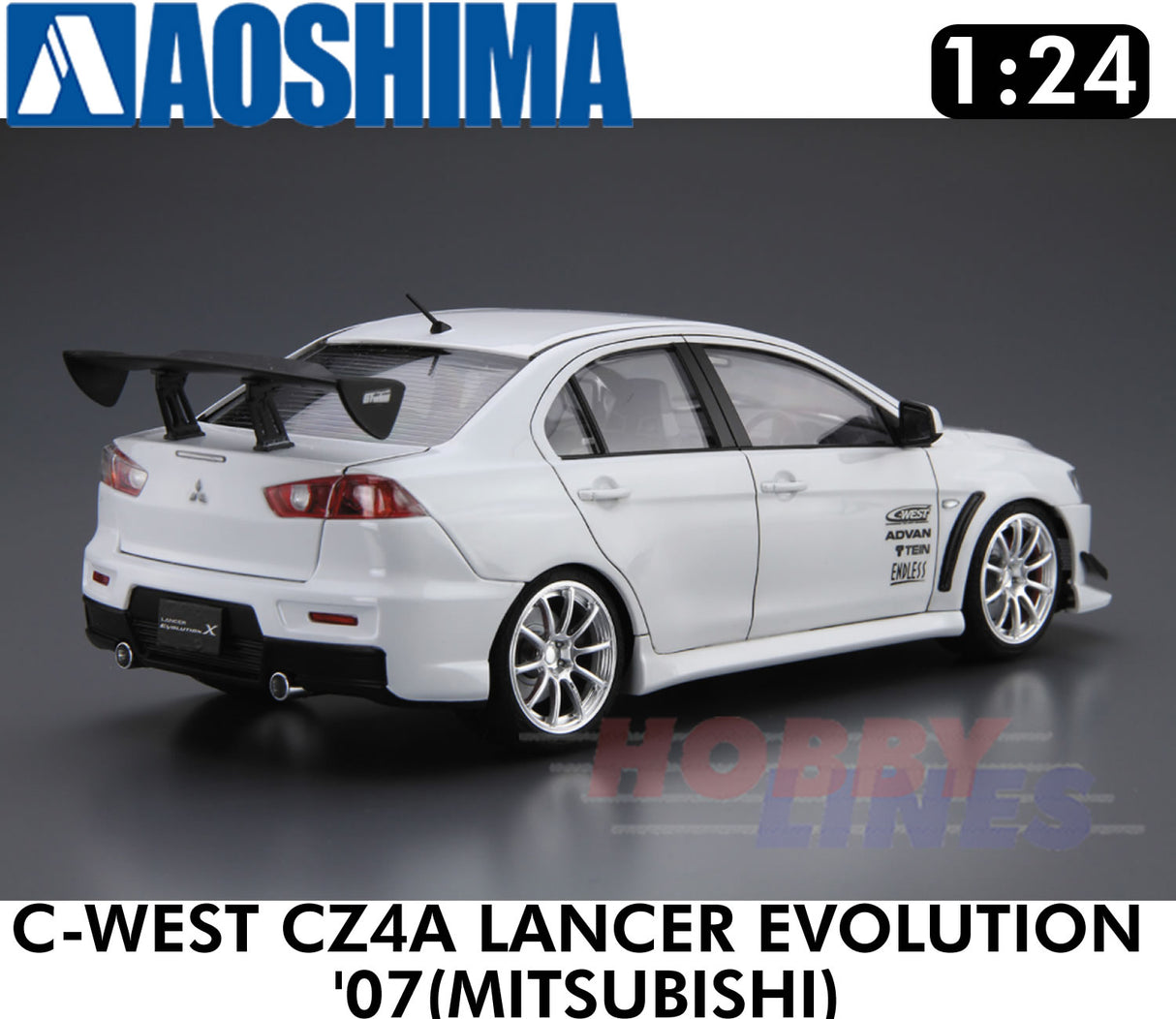 C-WEST CZ4A LANCER EVOLUTION X '07 MITSUBISHI 1:24 scale model kit Aoshima 05897