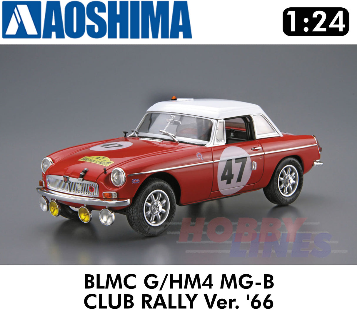 MG-B CLUB RALLY Ver. '66 BLMC G/HM4 1966 1:24 scale model kit Aoshima 06126
