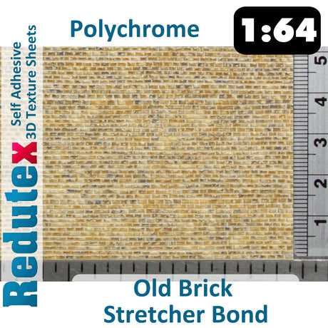 Redutex OLD BRICK STRETCHER BOND Beige POLYCHROME 1:64 S 3D Self Adhesive Textu
