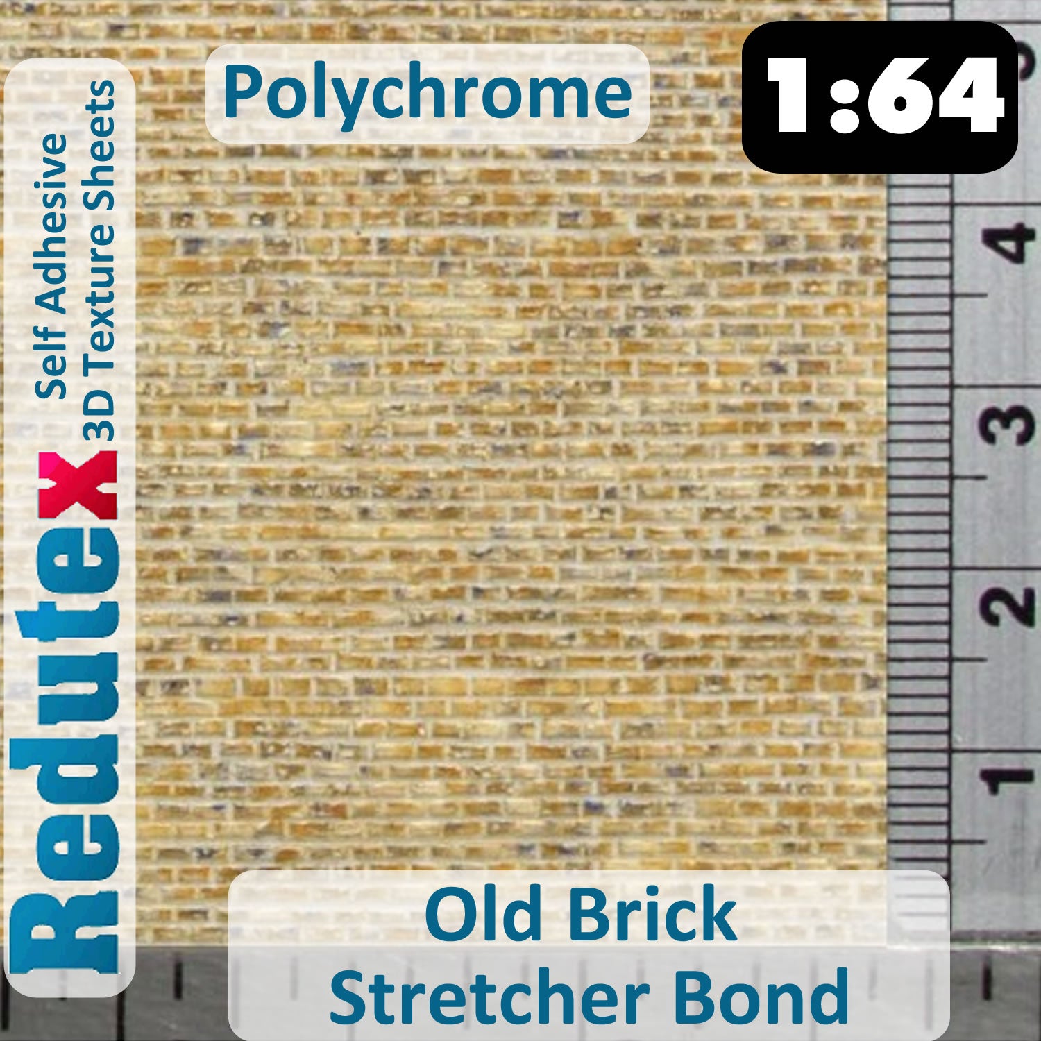 Redutex OLD BRICK STRETCHER BOND Beige POLYCHROME 1:64 S 3D Self Adhesive Textu