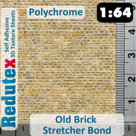 Redutex OLD BRICK STRETCHER BOND Beige POLYCHROME 1:64 S 3D Self Adhesive Textu