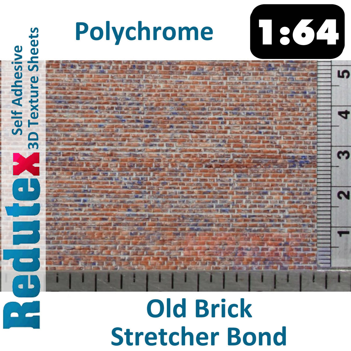 Redutex OLD BRICK STRETCHER BOND Terracotta 1:64 3D Texture Sheets 064LV222