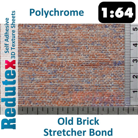 Redutex OLD BRICK STRETCHER BOND Terracotta 1:64 3D Texture Sheets 064LV222