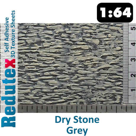 Redutex DRY STONE Grey STANDARD 1:64 S 3D Self Adhesive Texture Sheet