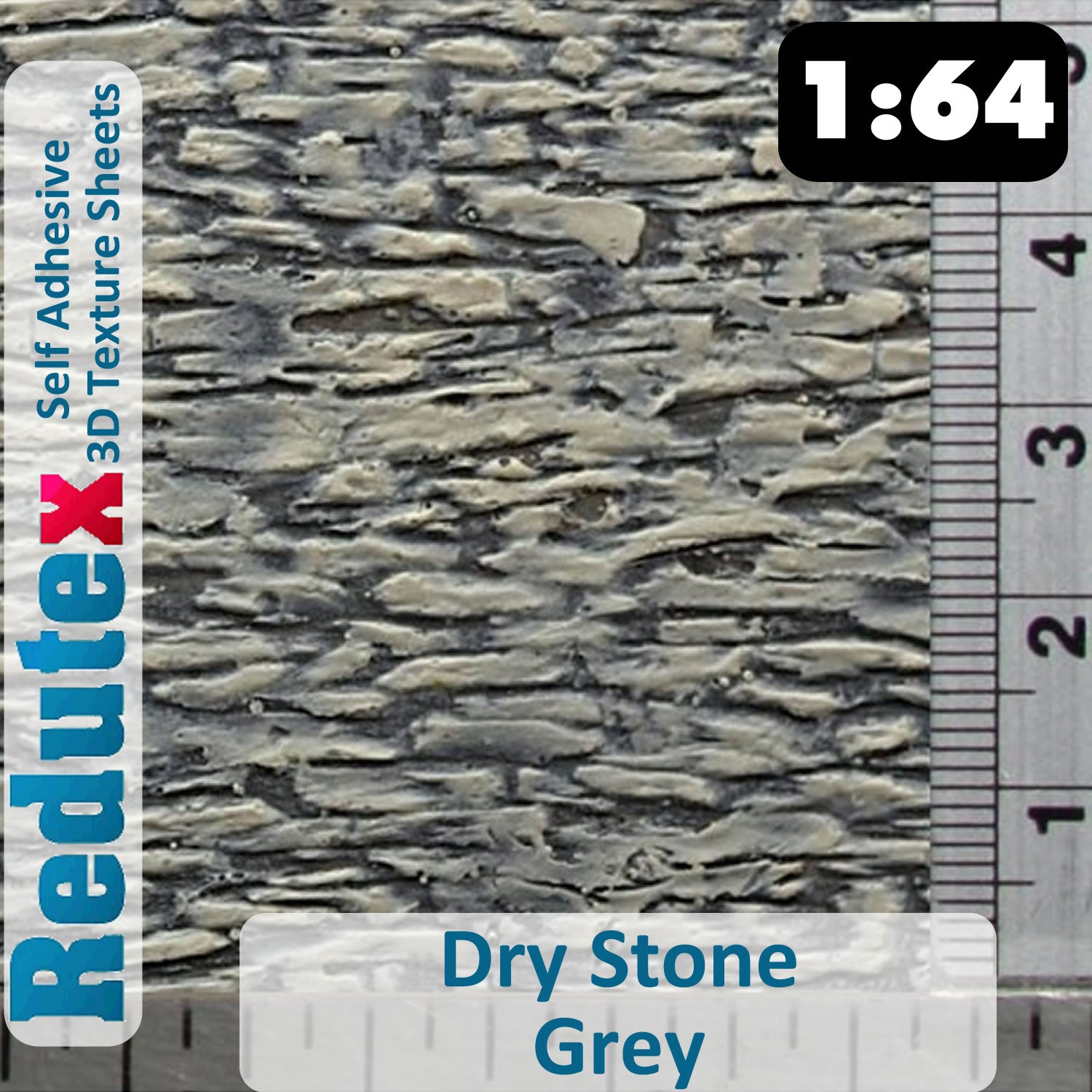 Redutex DRY STONE Grey STANDARD 1:64 S 3D Self Adhesive Texture Sheet