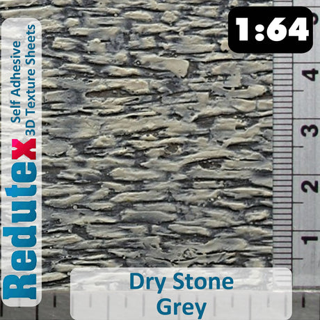 Redutex DRY STONE Grey STANDARD 1:64 S 3D Self Adhesive Texture Sheet