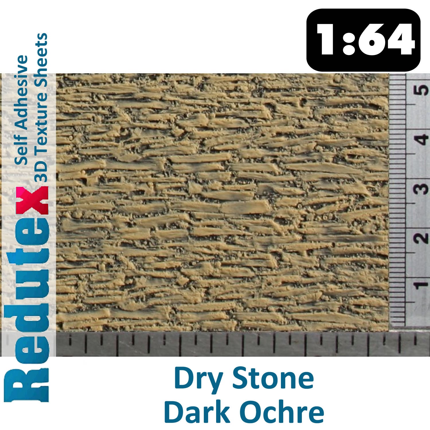 Redutex DRY STONE Dk Ochre STANDARD 1:64 S 3D Self Adhesive Texture Sheet