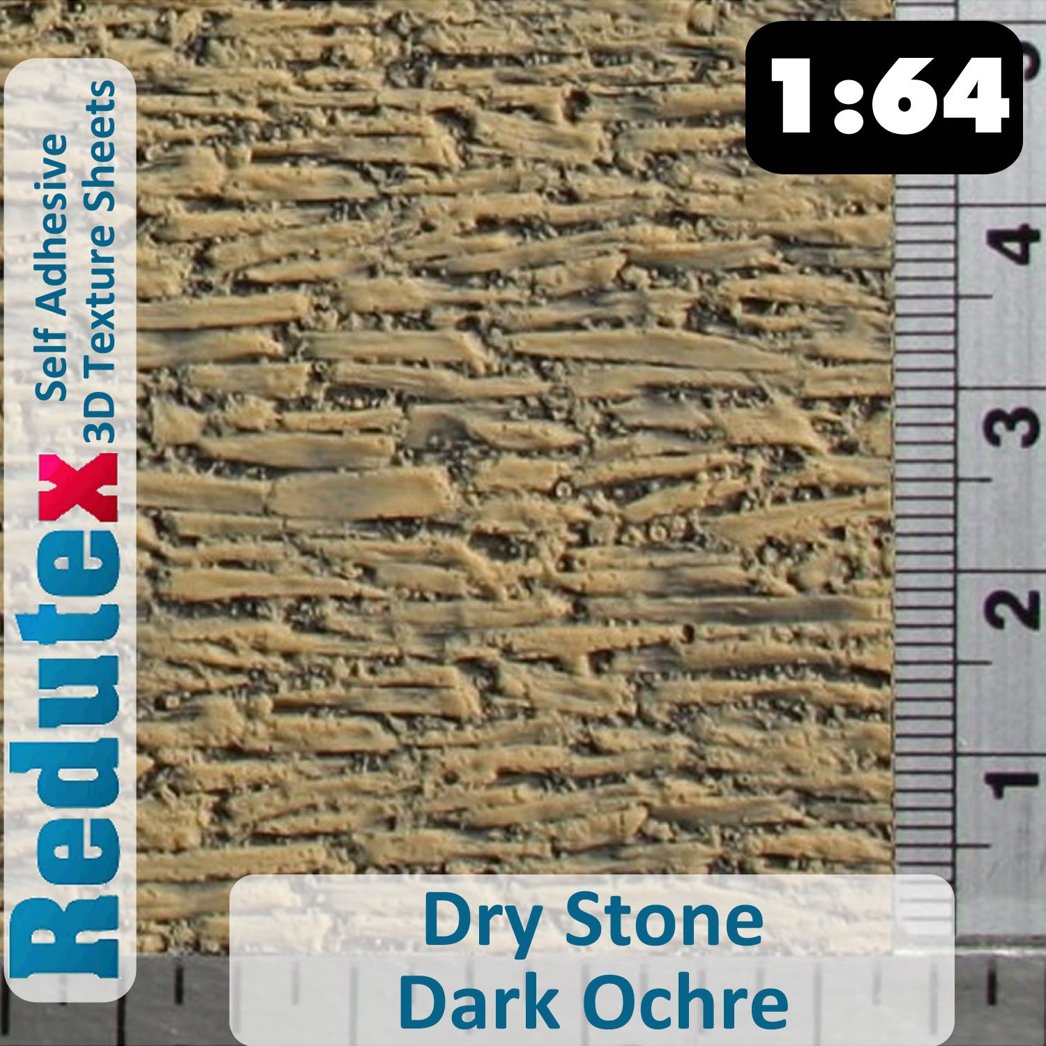 Redutex DRY STONE Dk Ochre STANDARD 1:64 S 3D Self Adhesive Texture Sheet