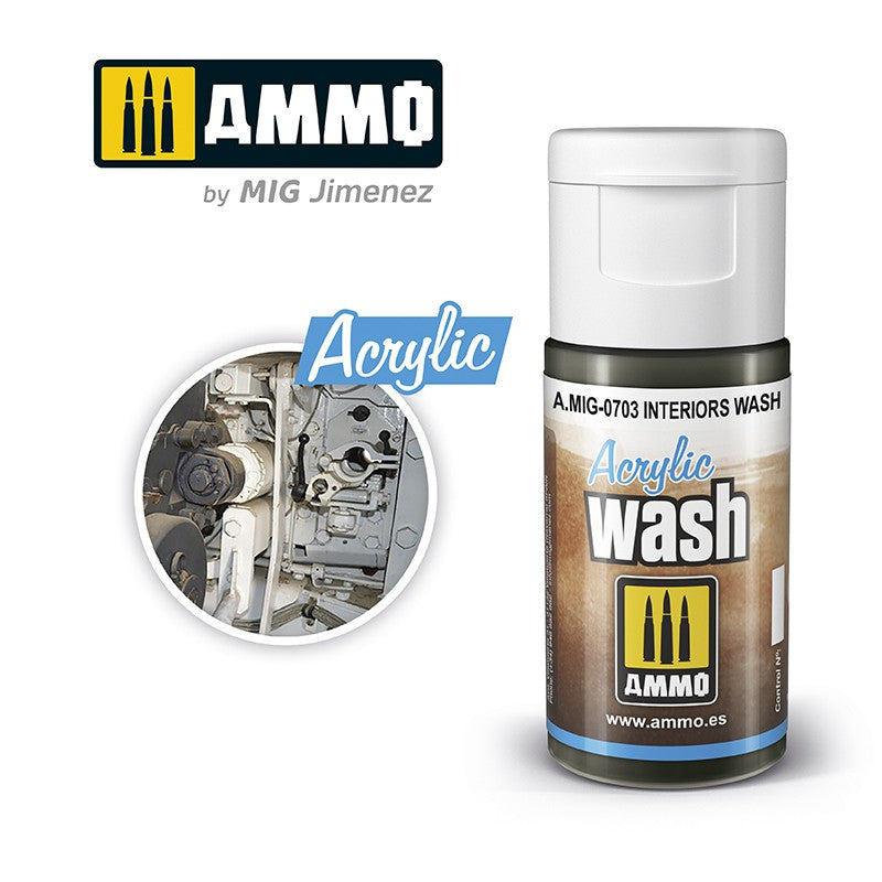 ACRYLIC WASH RANGE 15ml jar/bottles Full Colour Range AMMO By Mig Jimenez
