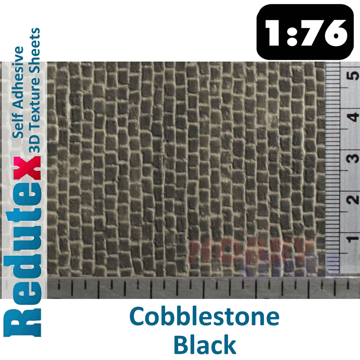 Redutex COBBLESTONE Black HO/OO Self Adhesive 3D Texture Sheets 076AD112
