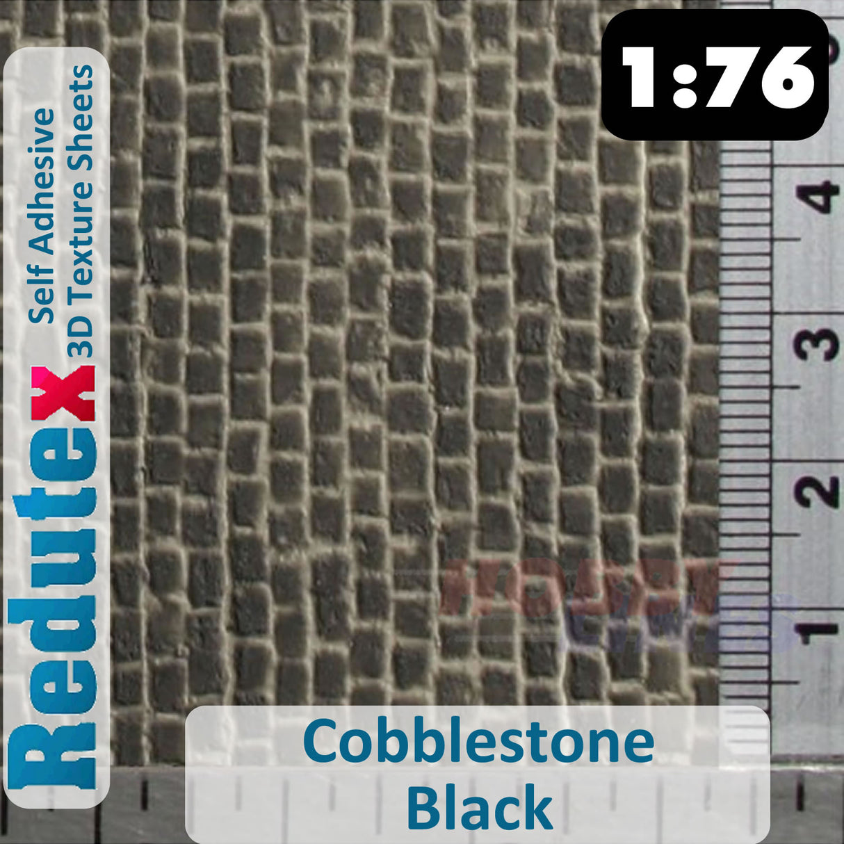 Redutex COBBLESTONE Black HO/OO Self Adhesive 3D Texture Sheets 076AD112